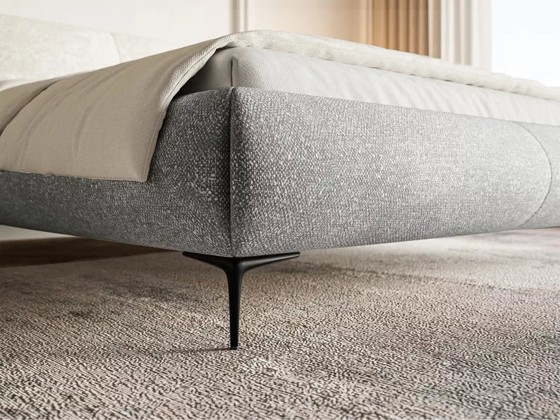 Bedroom bed VELORA, grey