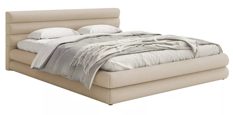 Bedroom bed FLORENCE, light beige colour