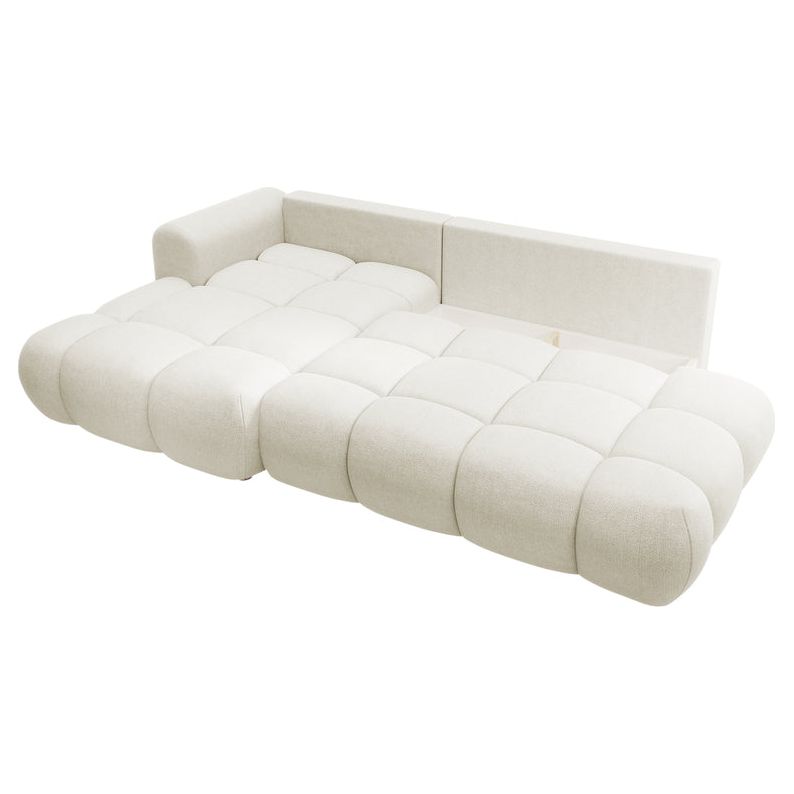 Kampinė sofa lova OMBO, kairė, natūrali