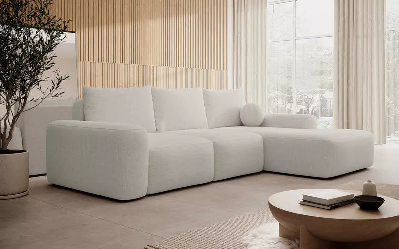 Kampinė sofa CARNOS, kreminės spalvos