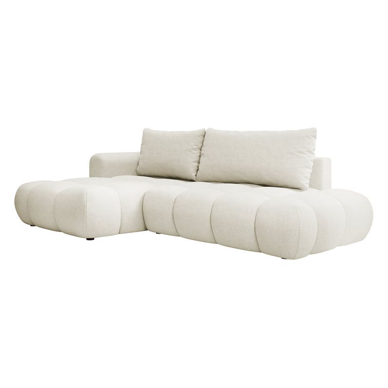Kampinė sofa lova OMBO, kairė, natūrali