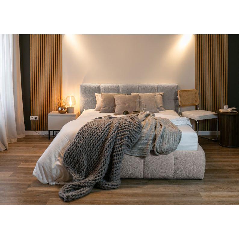 Miegamojo lova SOFTY, šviesiai pilkos spalvos