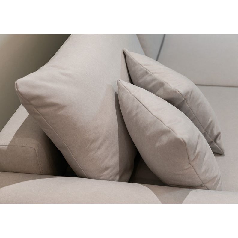Kampinė sofa lova OVO, kairė, kreminis aksomas