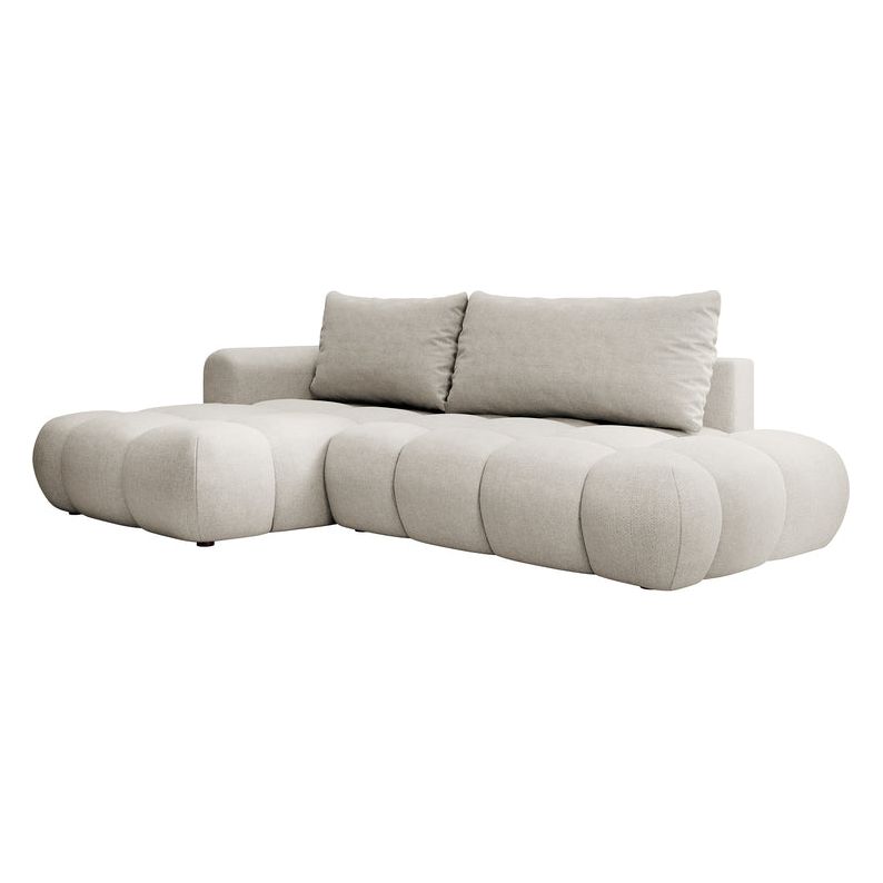 Kampinė sofa lova OMBO, kairė, šviesiai pilka
