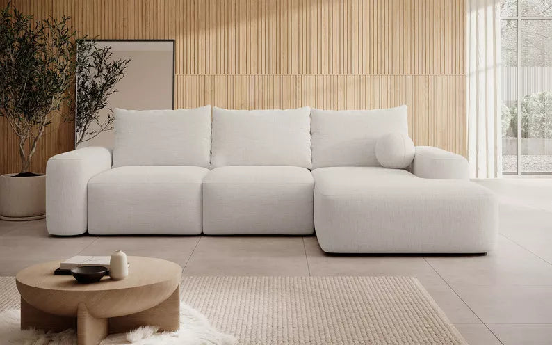 Kampinė sofa CARNOS, kreminės spalvos