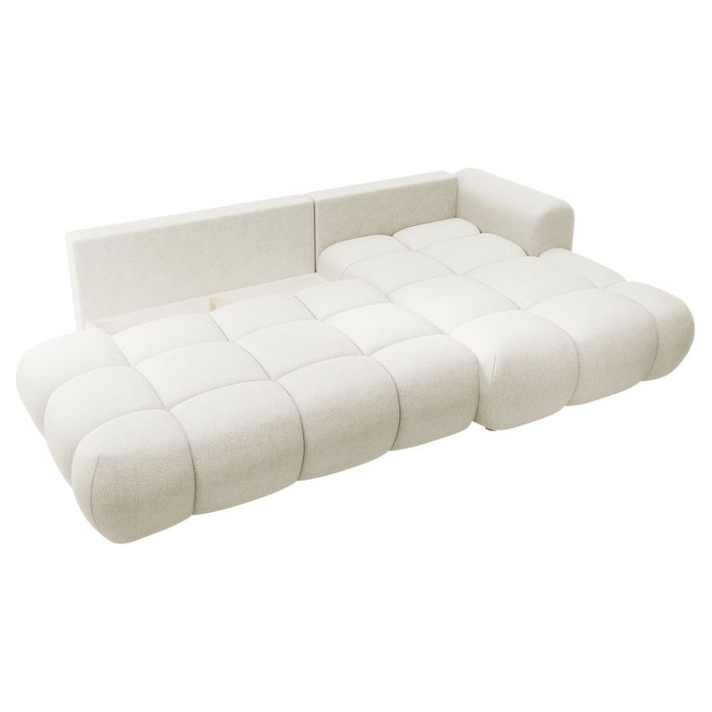 Kampinė sofa lova OMBO, dešinė, natūrali