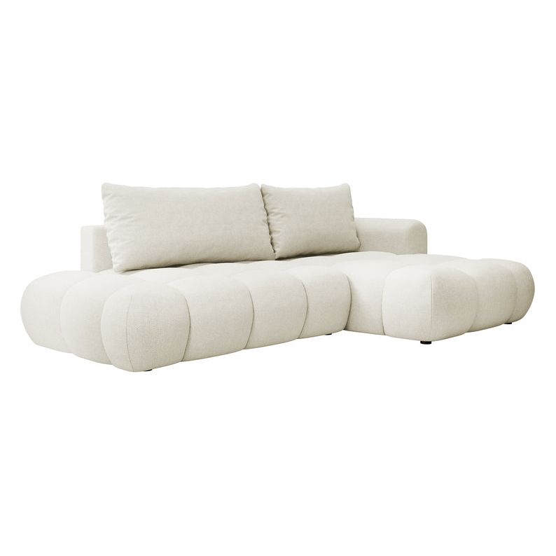 Kampinė sofa lova OMBO, dešinė, natūrali