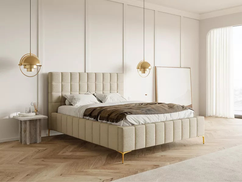 AURI bedroom bed, taupe