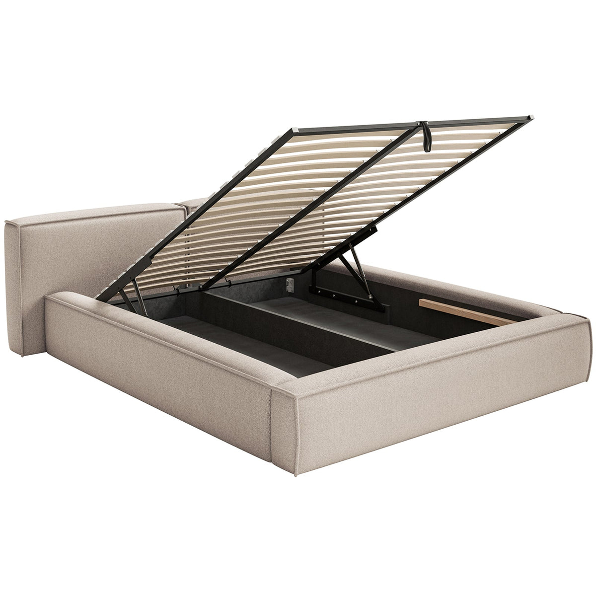 Žema lova AMELVA, smėlinė šenilas šenilo dienos šviesoje