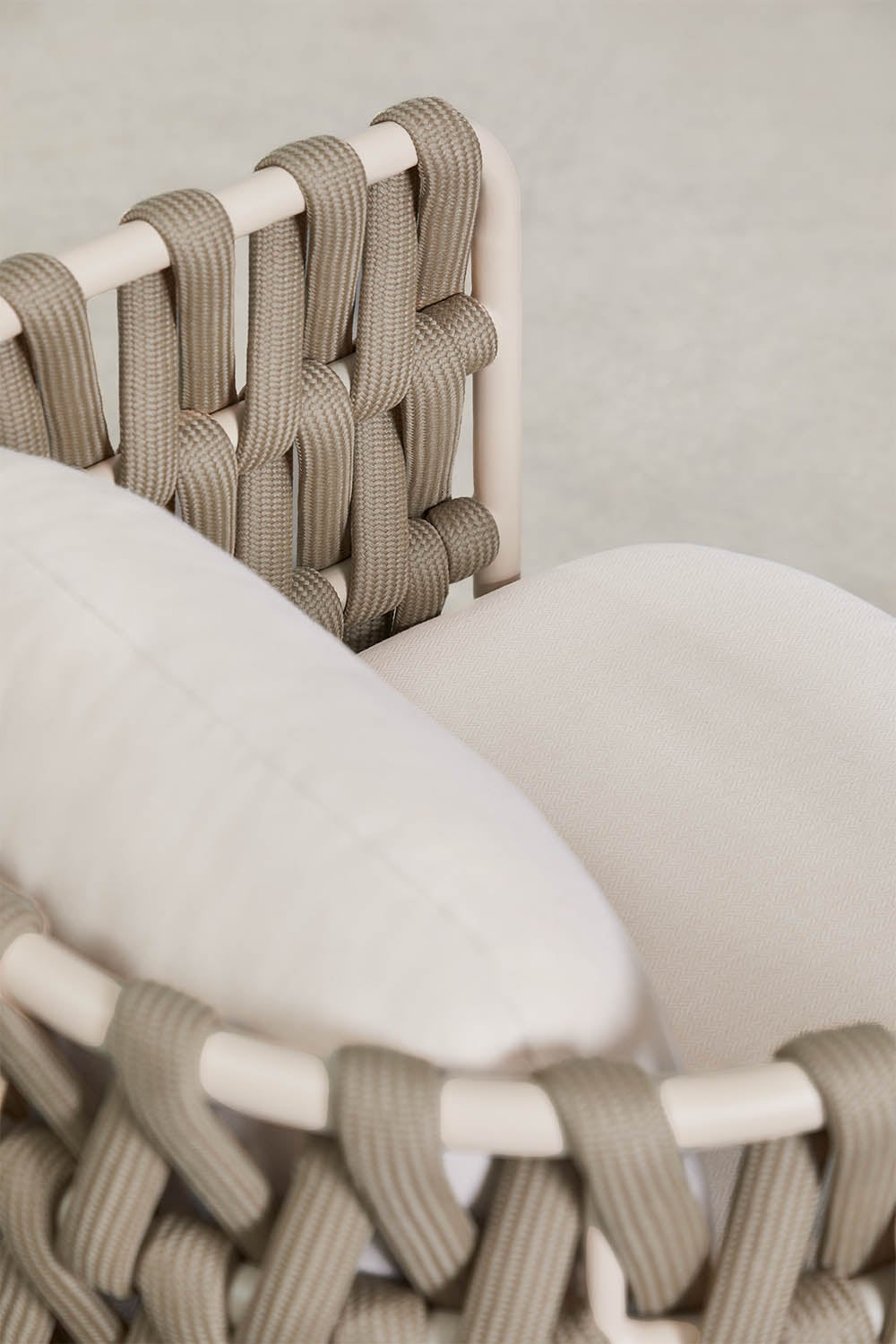 Outdoor furniture set TEVARY, table and chairs, cream