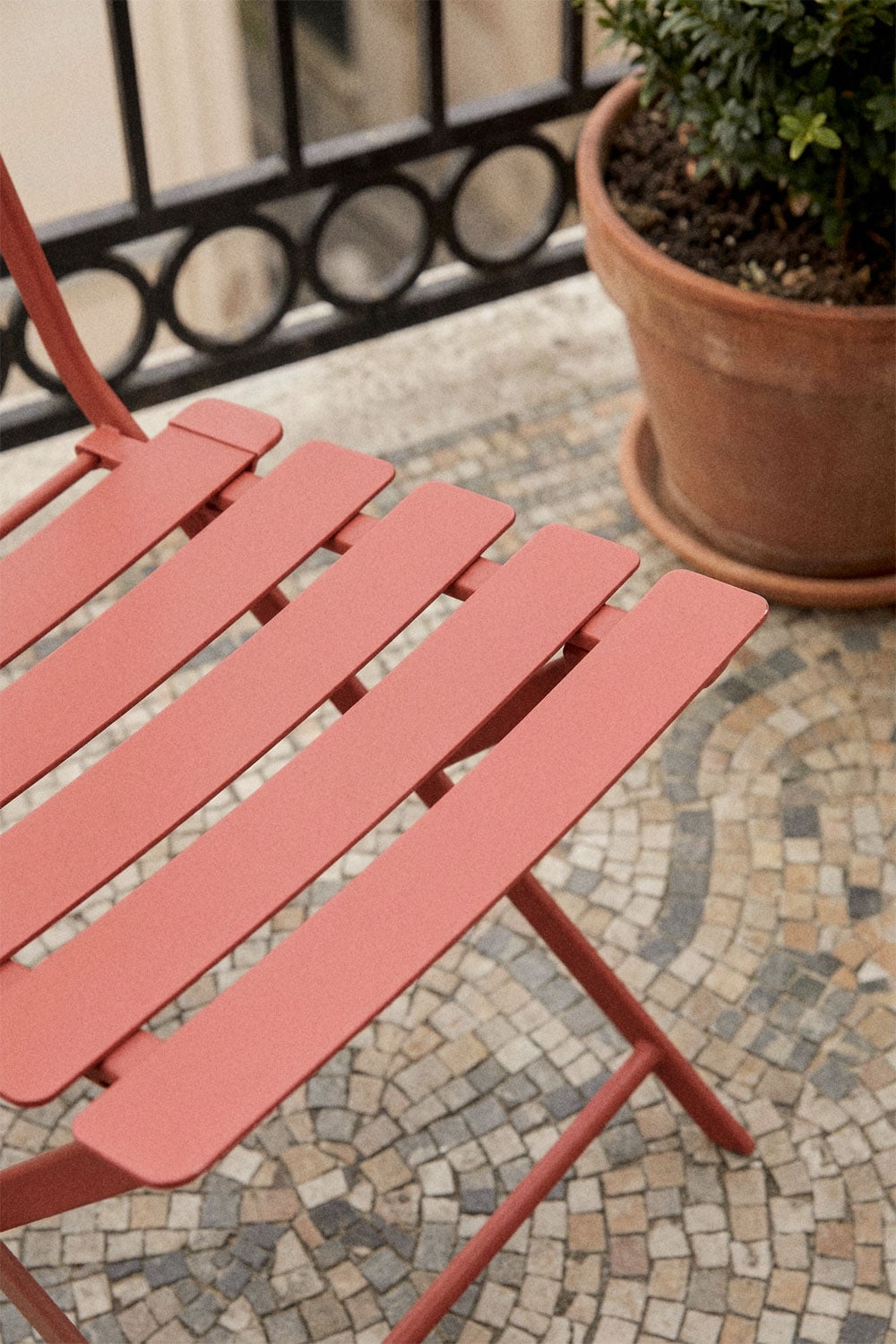 TAMARIT outdoor chairs, folding, terracotta