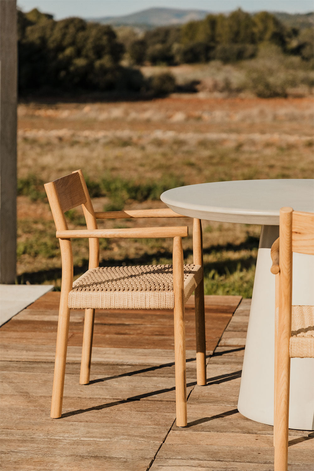 Outdoor chair QUERCO, natural oak