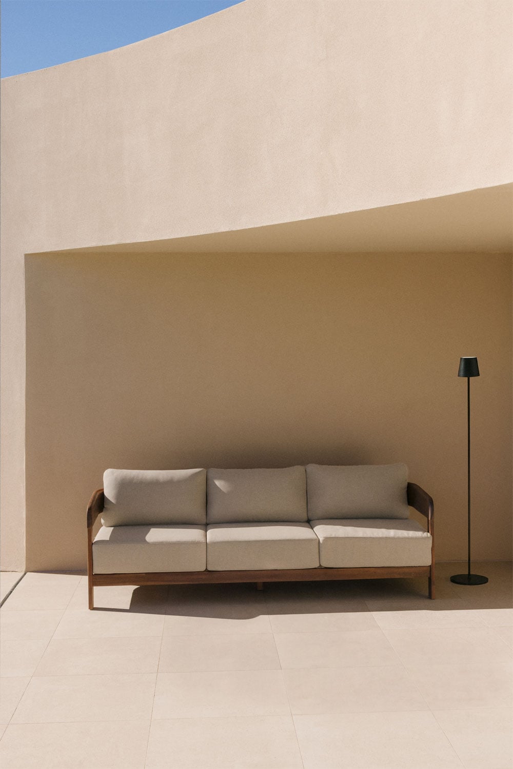 Trivietė lauko sofa ULENO, akacijų mediena, tamsi akacija