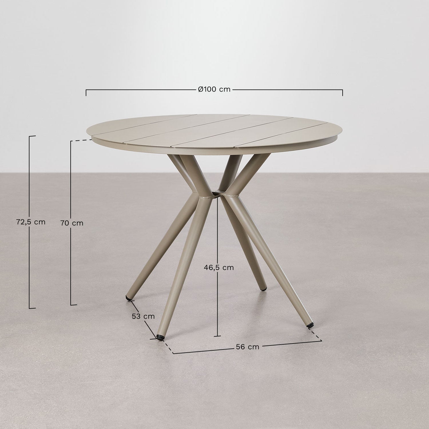 Outdoor set VALERIE, round table, 4 chairs, white