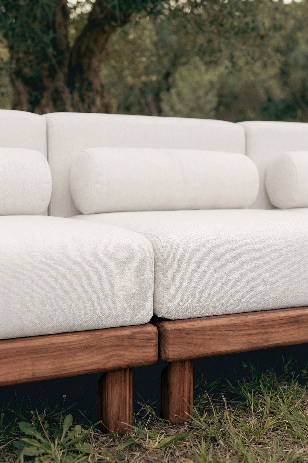 Three-seater modular sofa KORKO, acacia