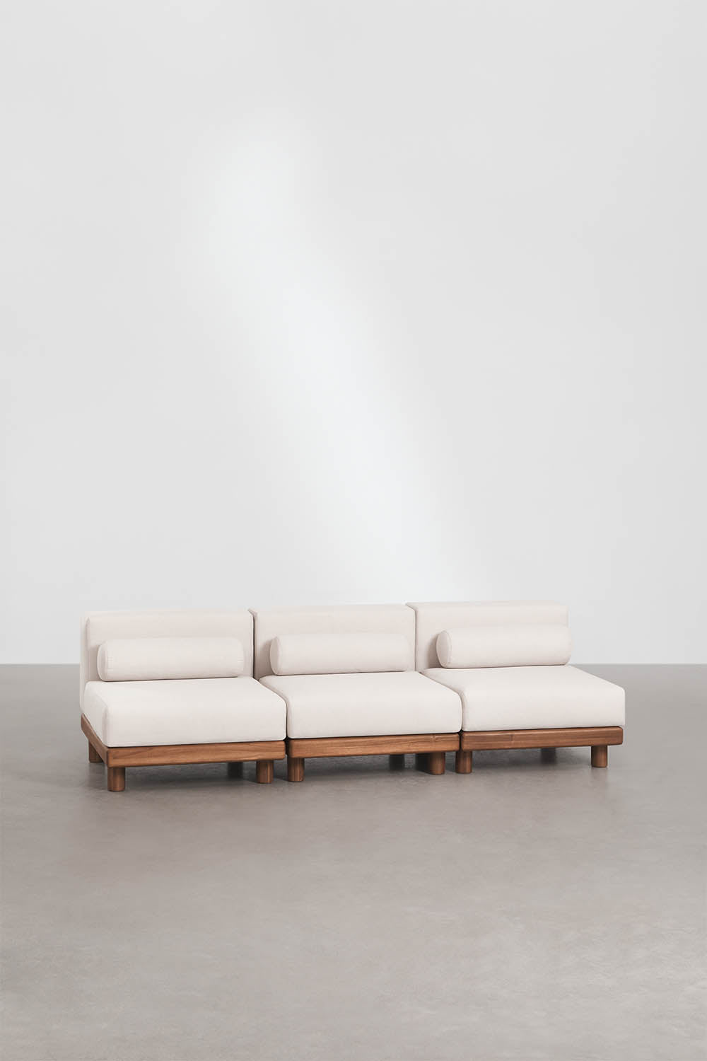 Three-seater modular sofa KORKO, acacia