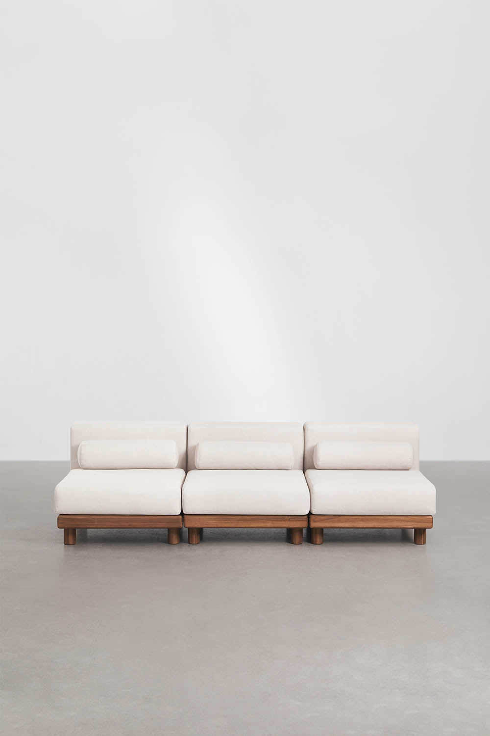Three-seater modular sofa KORKO, acacia