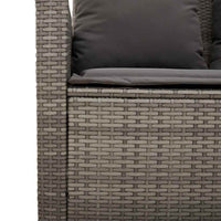 Trivietė sodo sofa su pagalvėlėmis ir staliuku, pilkos spalvos - Namų Idėja