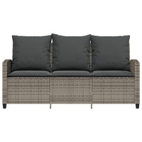 Trivietė sodo sofa su pagalvėlėmis ir staliuku, pilkos spalvos - Namų Idėja
