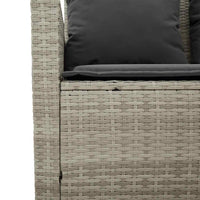 Trivietė sodo sofa su pagalvėlėmis ir staliuku, šviesiai pilka - Namų Idėja