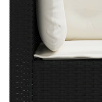 Trivietė sodo sofa su pagalvėlėmis, juodos spalvos, poliratanas - Namų Idėja