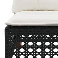 Trivietė sodo sofa su pagalvėlėmis, juodos spalvos, poliratanas - Namų Idėja