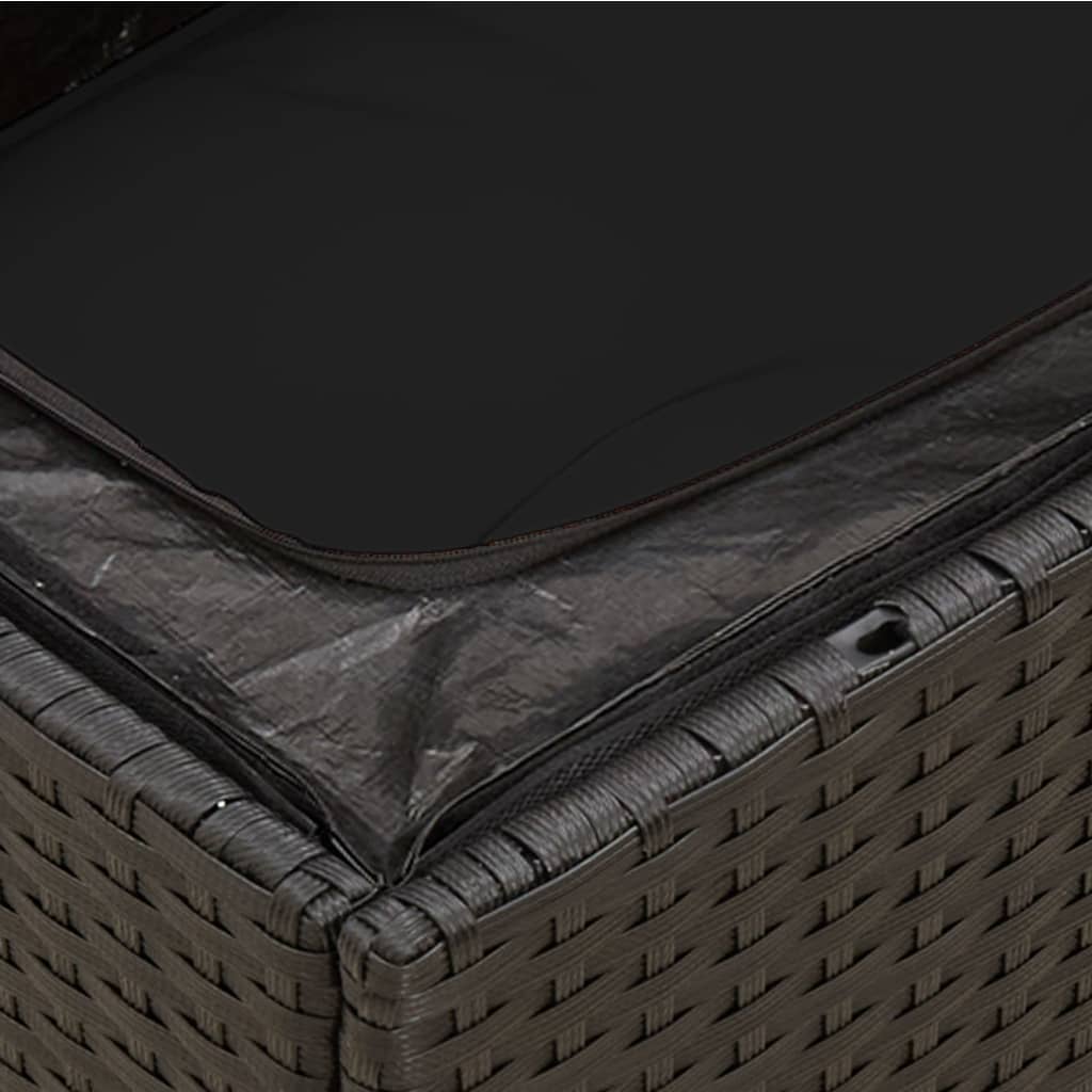Trivietė sodo sofa su pagalvėlėmis, juodos spalvos, poliratanas - Namų Idėja