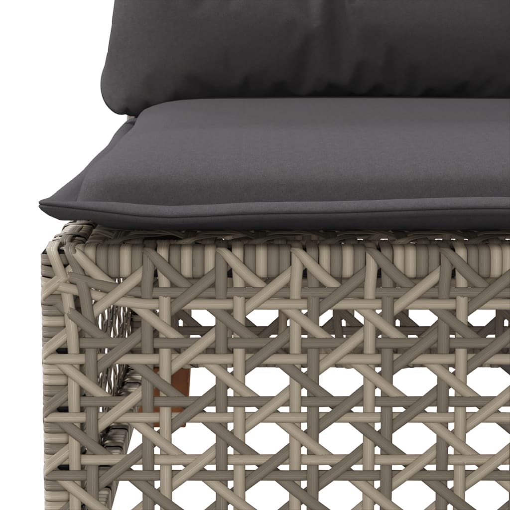 Trivietė sodo sofa su pagalvėlėmis, pilkos spalvos, poliratanas - Namų Idėja
