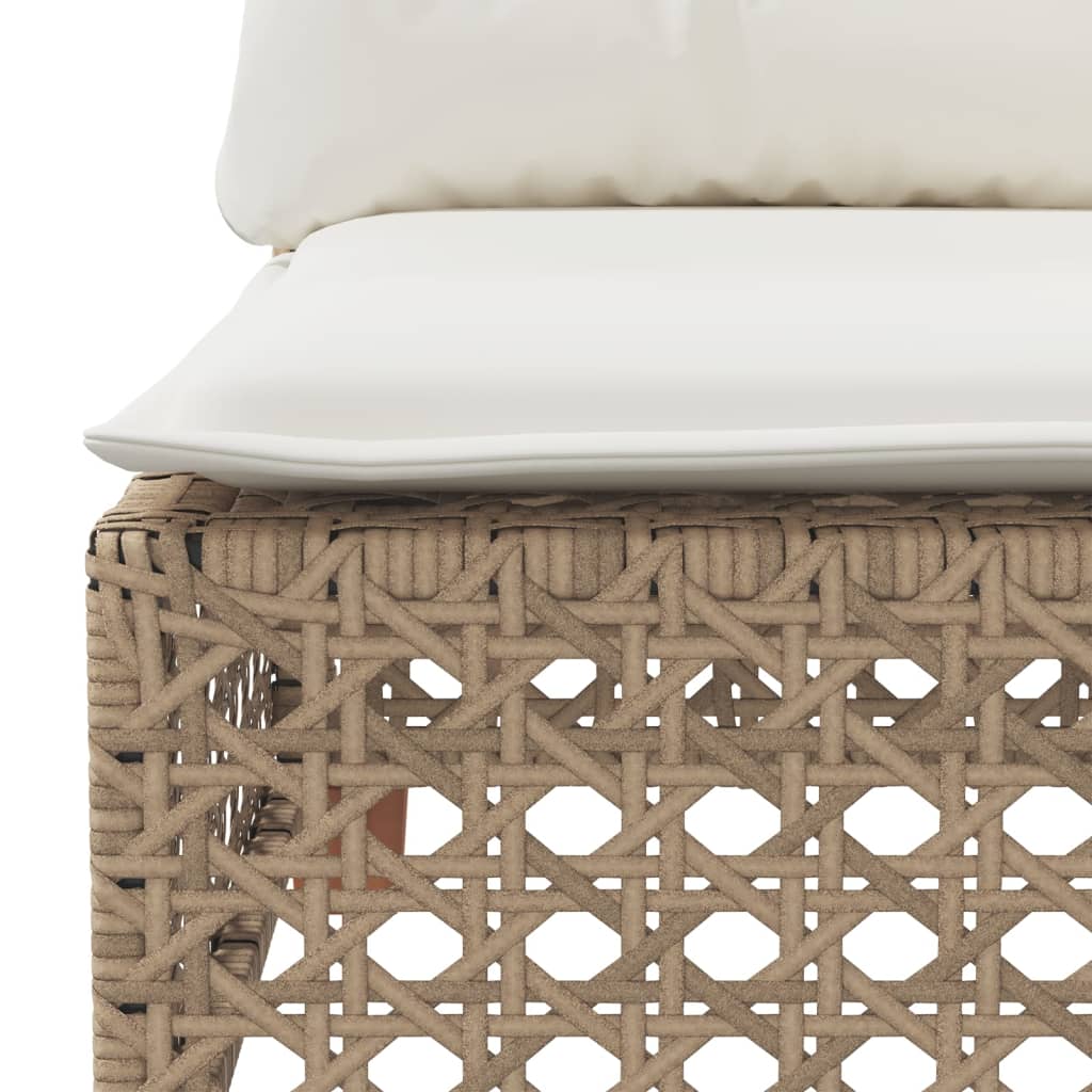 Trivietė sodo sofa su pagalvėlėmis, smėlio spalvos, poliratanas - Namų Idėja