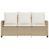Trivietė sodo sofa su staliuku ir pagalvėlėmis, smėlio spalvos - Namų Idėja