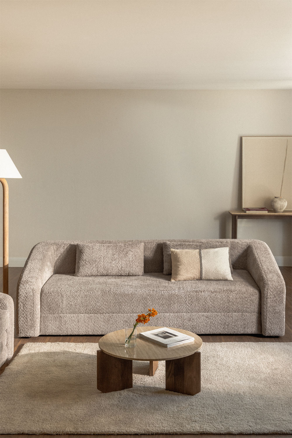 Three-seater sofa DALILA with sleeping function, brown