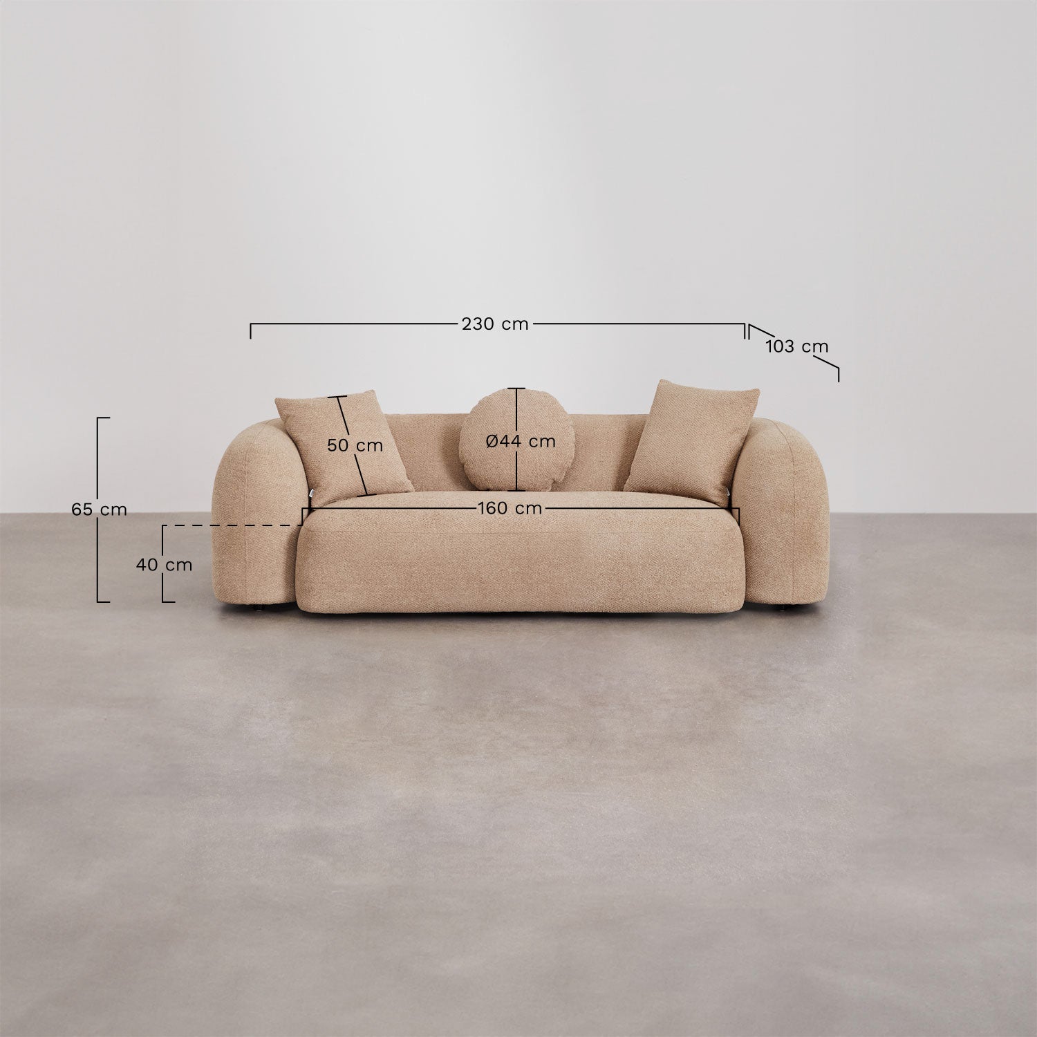 Trivietė sofa LUCIA, ruda