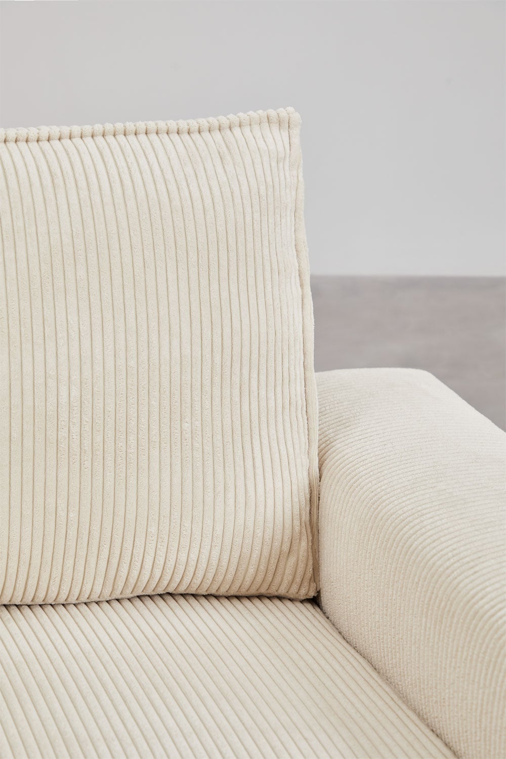 Trivietė sofa TAMLO su miegama funkcija, štruksas, kreminė