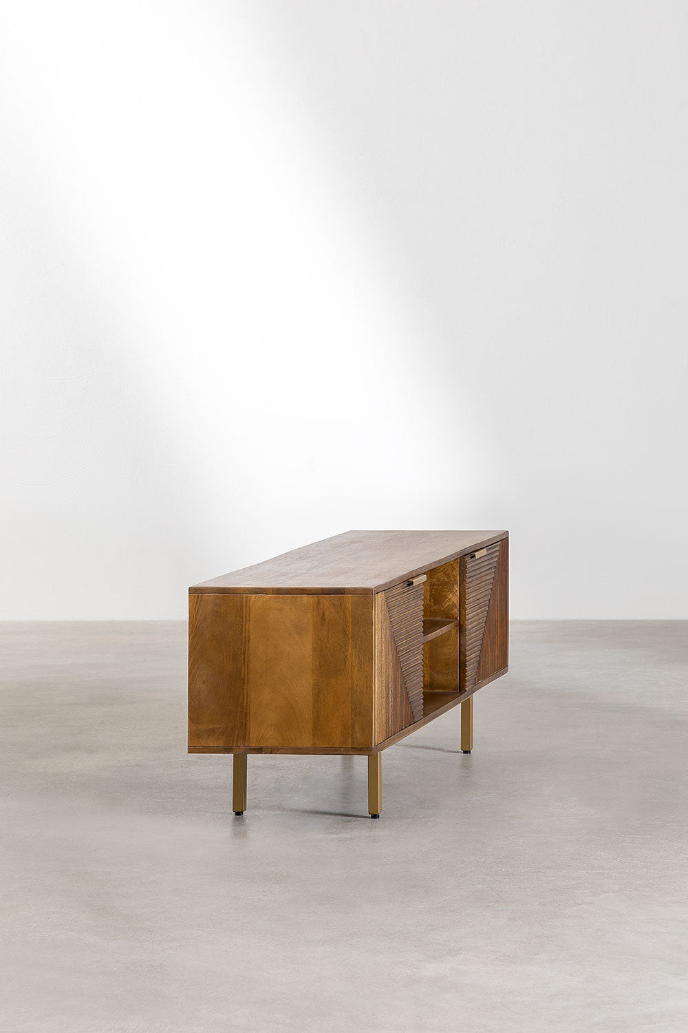TV spintelė BORKU, mango medis, žalvario detalės 150 cm