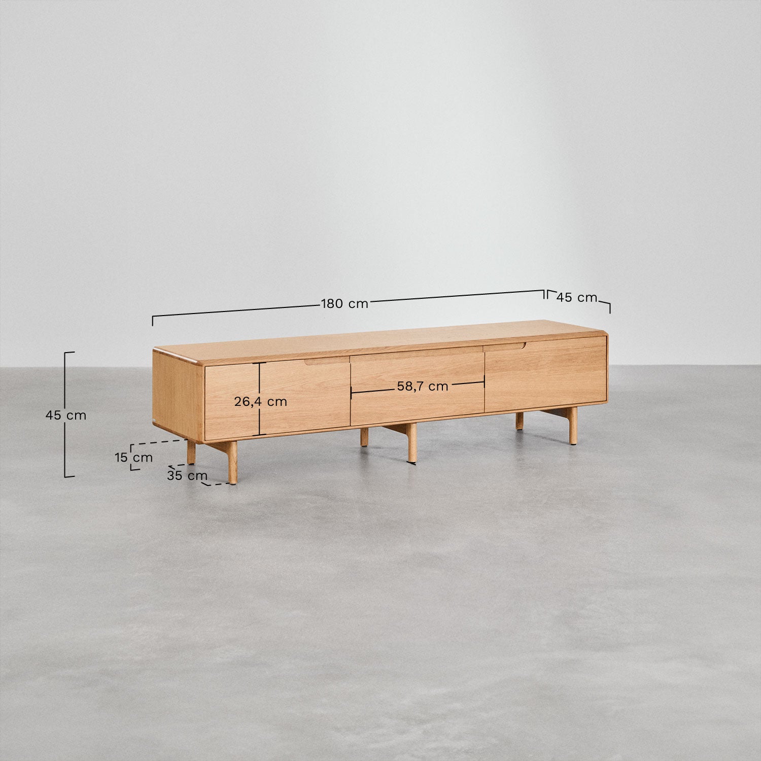 TV cabinet FENUORA, dark walnut