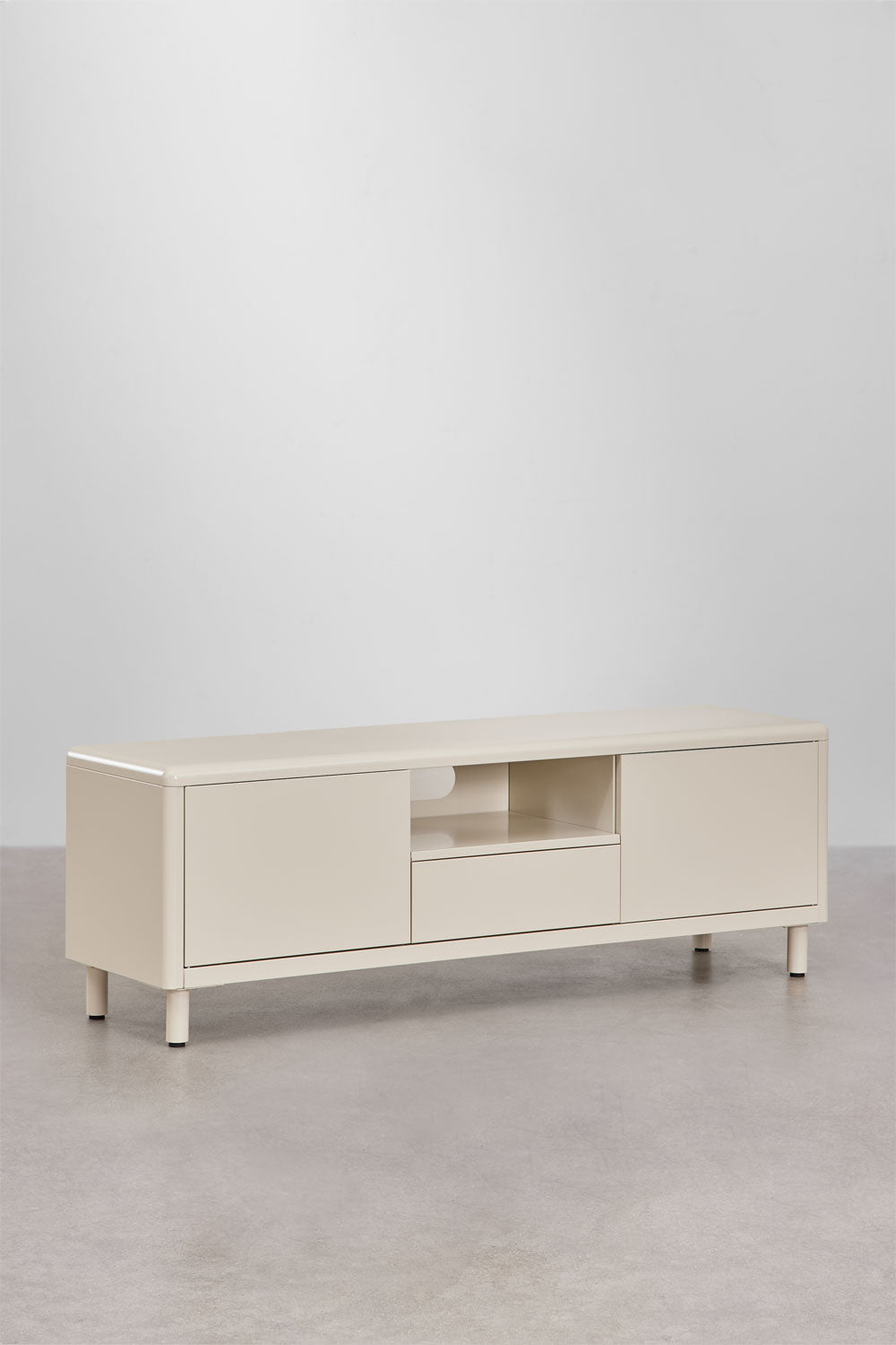 TV spintelė MIGARO, 150 cm, plieno konstrukcija, šviesi spalva