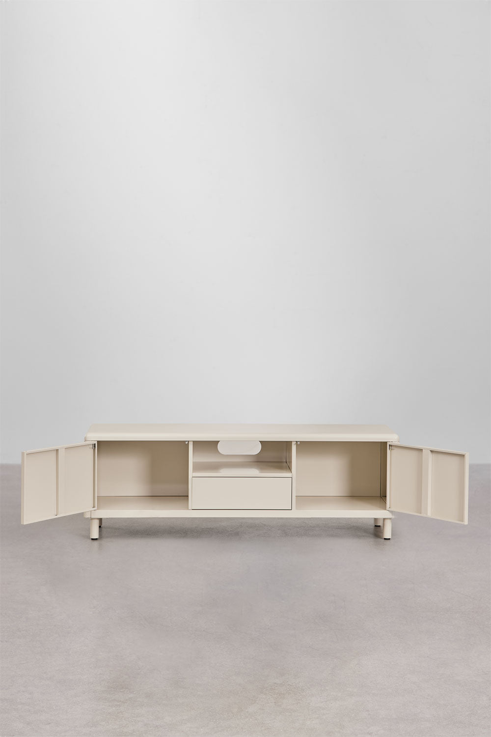 TV spintelė MIGARO, 150 cm, plieno konstrukcija, šviesi spalva