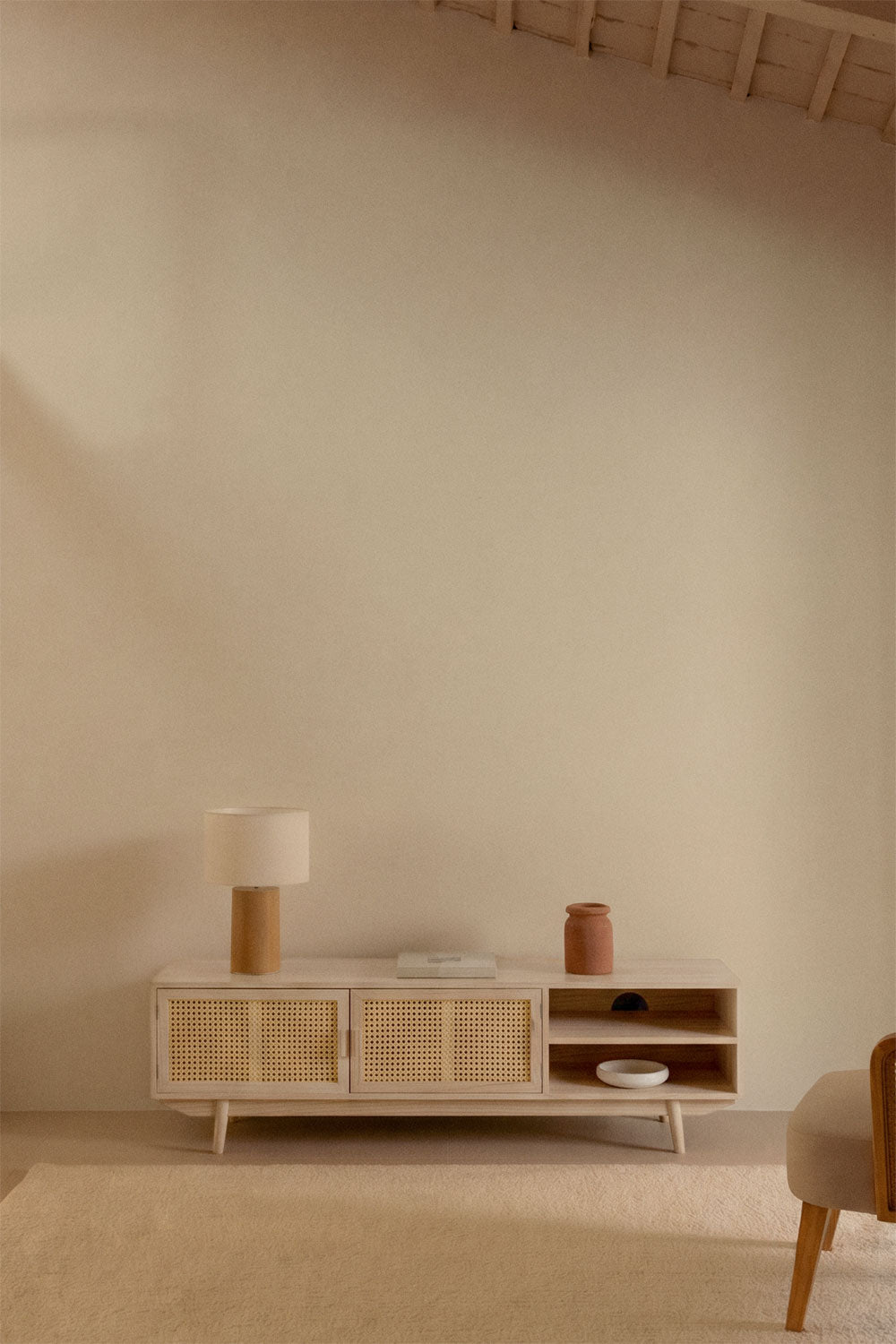 TV cabinet RELDU, paulownia wood
