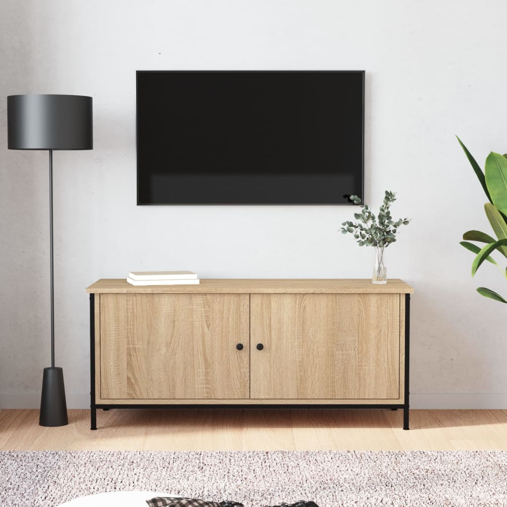 TV spintelė su durelėmis, ąžuolo, 102x35x45cm, apdirbta mediena - Namų Idėja