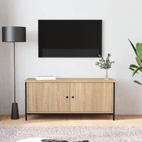 TV spintelė su durelėmis, ąžuolo, 102x35x45cm, apdirbta mediena - Namų Idėja