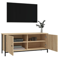 TV spintelė su durelėmis, ąžuolo, 102x35x45cm, apdirbta mediena - Namų Idėja