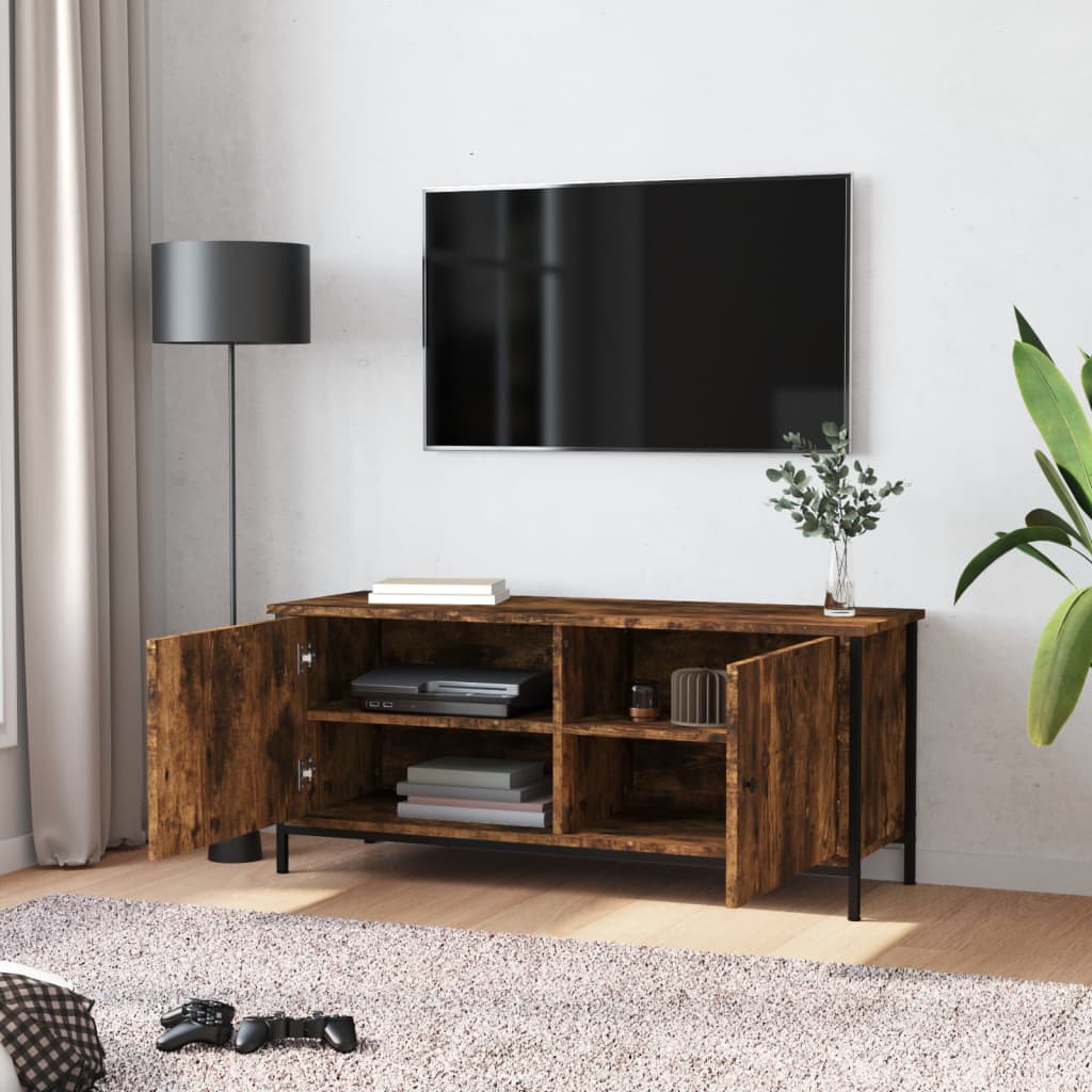 TV spintelė su durelėmis, dūminio ąžuolo, 102x35x45cm, mediena - Namų Idėja