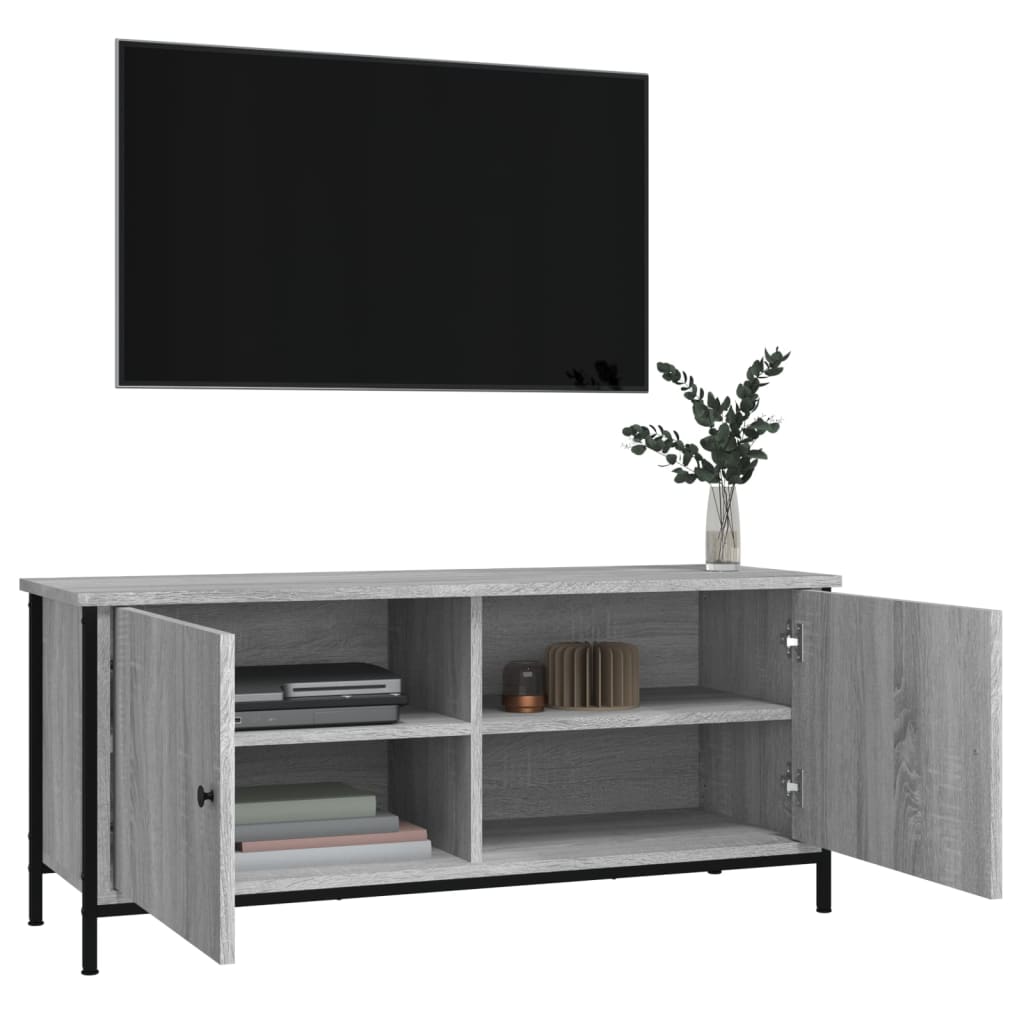 TV spintelė su durelėmis, pilka ąžuolo, 102x35x45cm, mediena - Namų Idėja