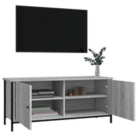 TV spintelė su durelėmis, pilka ąžuolo, 102x35x45cm, mediena - Namų Idėja