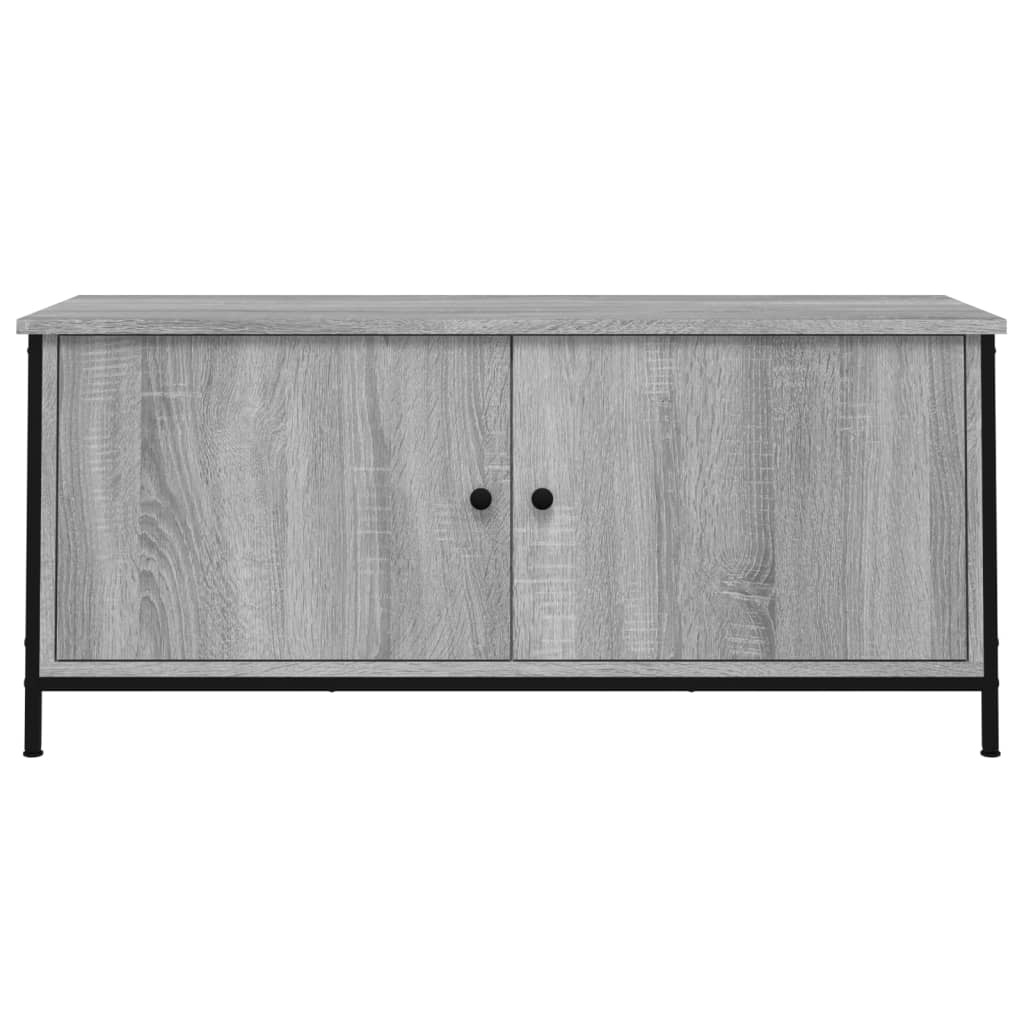 TV spintelė su durelėmis, pilka ąžuolo, 102x35x45cm, mediena - Namų Idėja