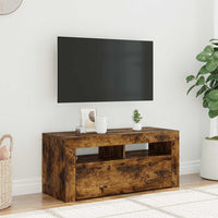 TV spintelė su LED apšvietimu, dūminio ąžuolo, 90x35x40cm - Namų Idėja