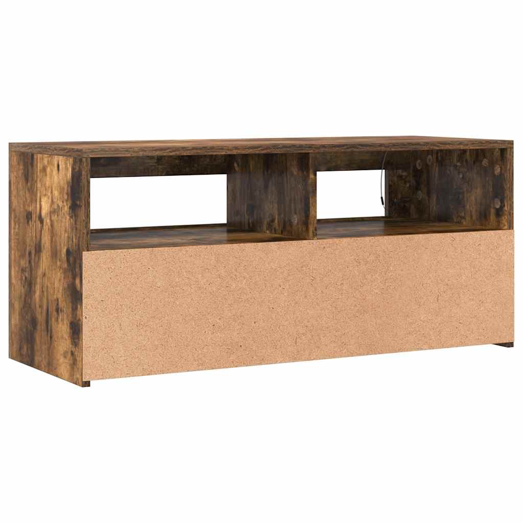 TV spintelė su LED apšvietimu, dūminio ąžuolo, 90x35x40cm - Namų Idėja