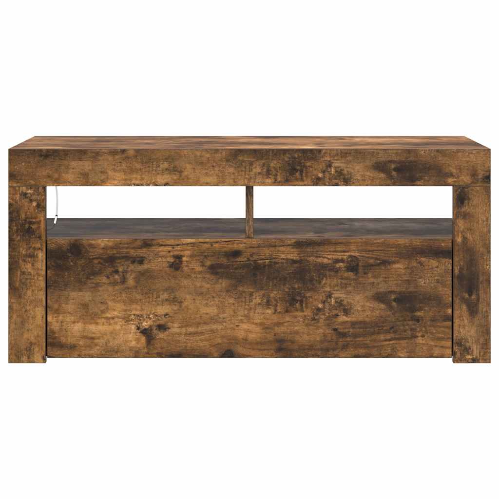 TV spintelė su LED apšvietimu, dūminio ąžuolo, 90x35x40cm - Namų Idėja