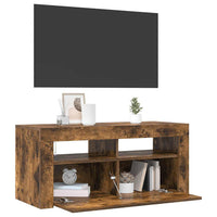 TV spintelė su LED apšvietimu, dūminio ąžuolo, 90x35x40cm - Namų Idėja