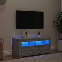 TV spintelė su LED apšvietimu, pilka ąžuolo, 90x35x40cm - Namų Idėja